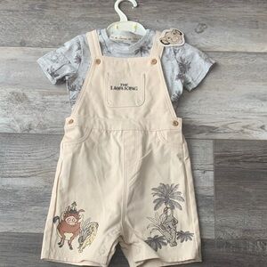 Primark Cream Lion King Kids Overalls Set